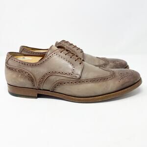 Antonio Maurizi Taupe Leather Wing Tip Brogue Dress Shoes Men's EU Size 44 EUC
